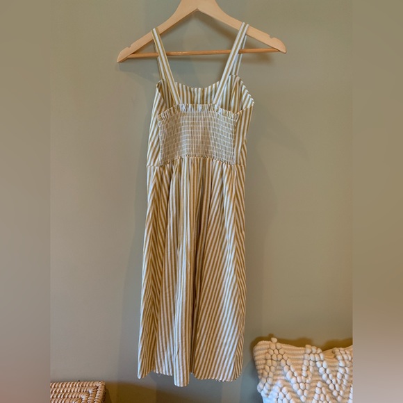 Miki Olive-Yellow Striped Sundress - Picture 3 of 7